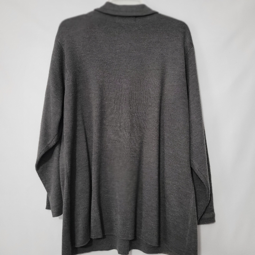 designs & co Lane Bryant Gray Button Up Wool Blend Cardigan Sweater 18/20 Plus - Picture 2 of 3